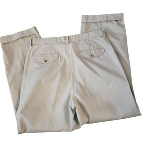 Banana Republic Mens Beige Cotton Mid Rise Pleated Front Dress Pants Size 34 RB‎